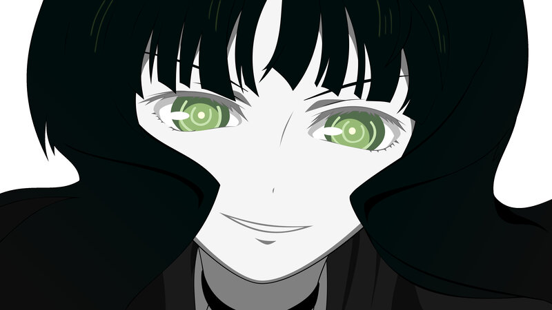 anime character with green eyes