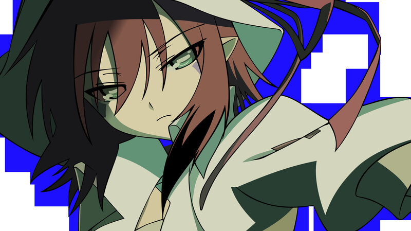 anime character with green eyes