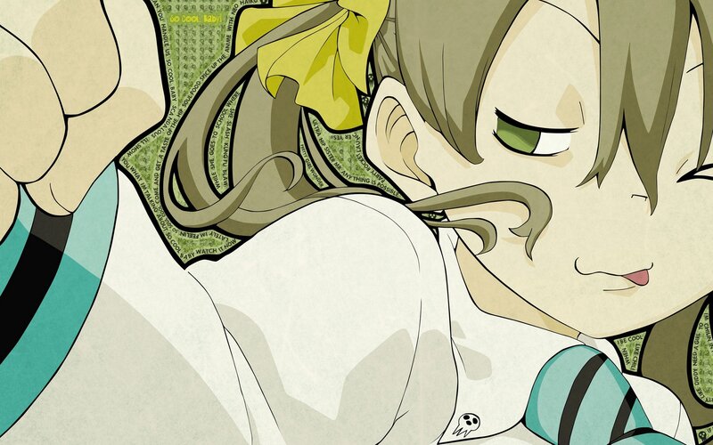 Anime Character with Green Eyes — Beige