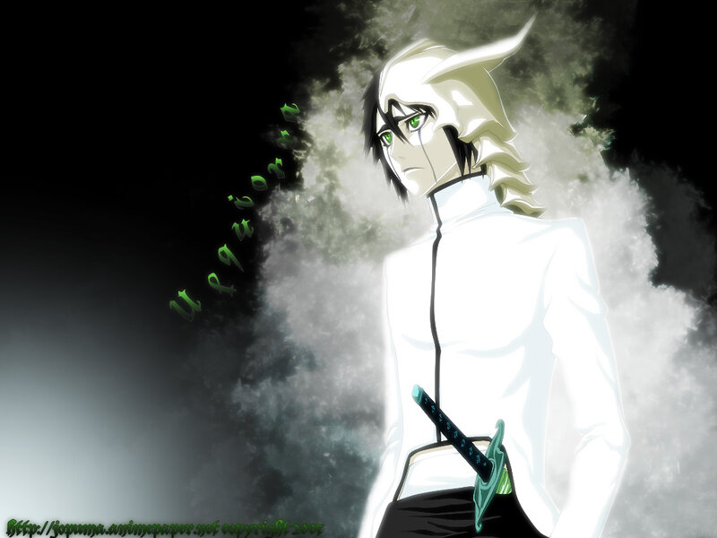 Anime Character with Green Eyes — Black, Dramatic, Digital Art, Sword
