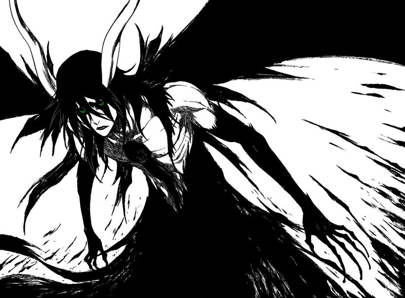 Anime Character with Green Eyes — Black, Dramatic, Manga, Black and White Art