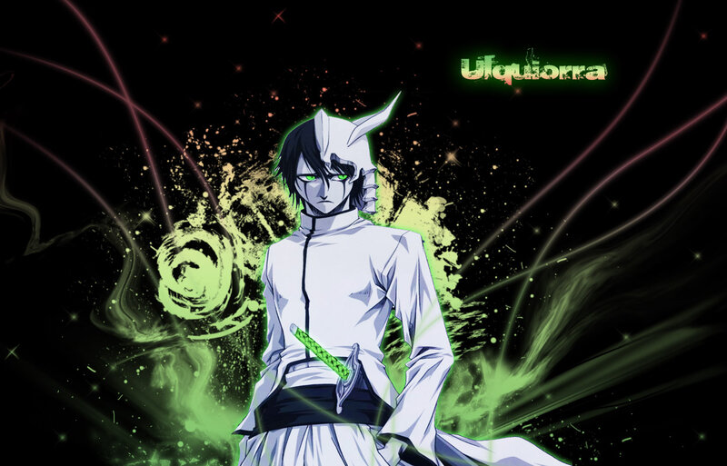 Anime Character with Green Eyes — Black, Dramatic, Night, Sword