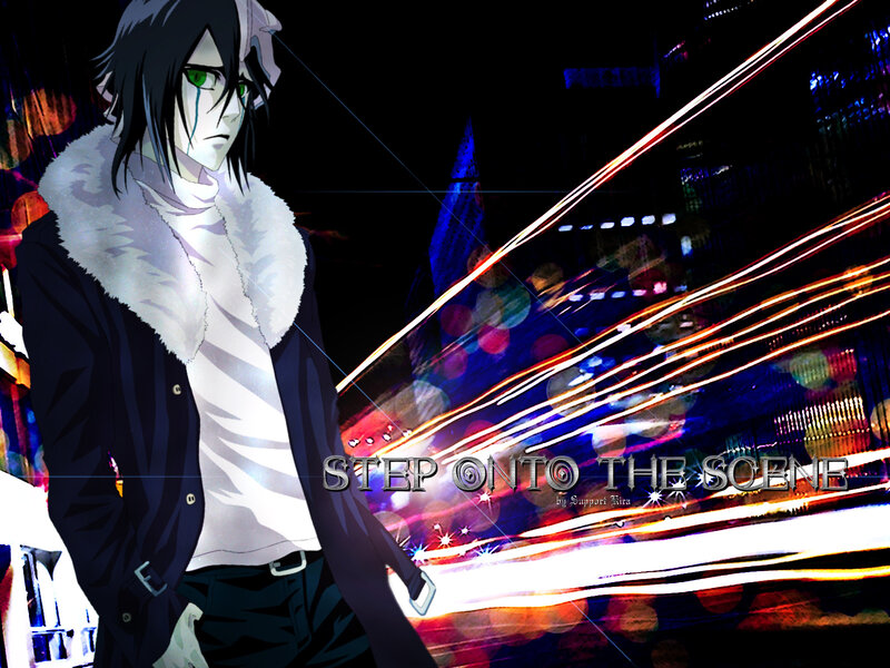 Anime Character with Green Eyes — Black, Dramatic, Night