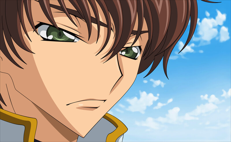 Anime Character with Green Eyes — Blue, Determined