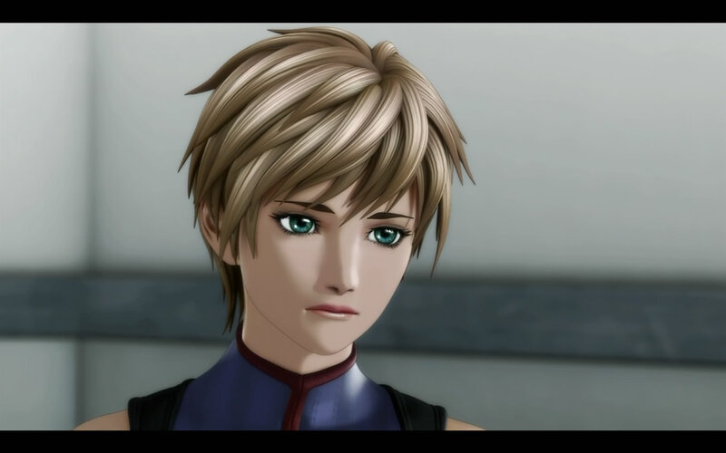 Anime Character with Green Eyes — Blue, Neutral