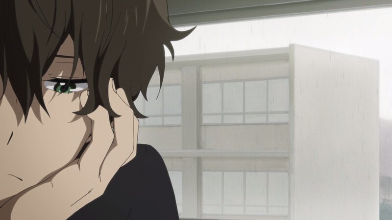 Anime Character with Green Eyes — Brown, Melancholic