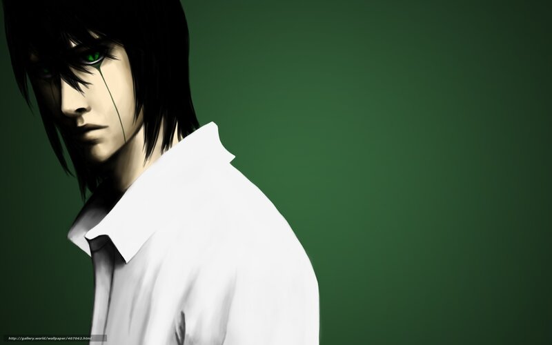 Anime Character with Green Eyes — Dramatic, Digital Art