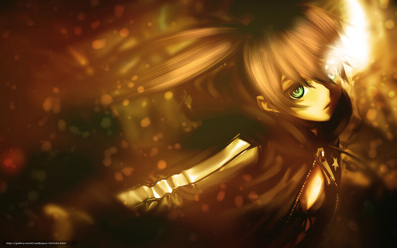 Anime Character with Green Eyes — Gold