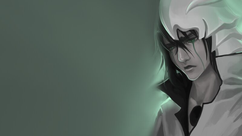 Anime Character with Green Eyes — Gray, Dramatic