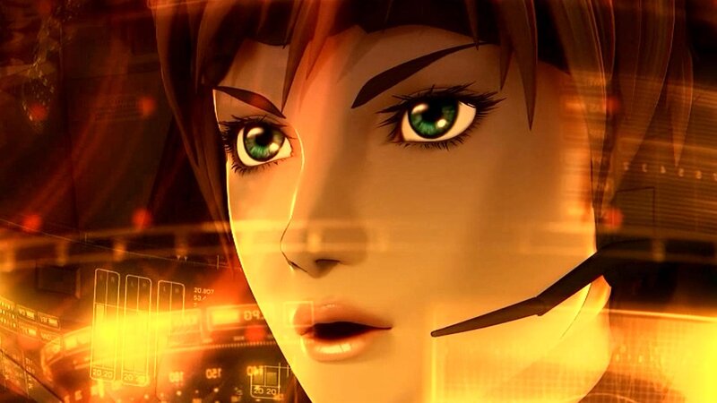 Anime Character with Green Eyes — Orange, Dramatic