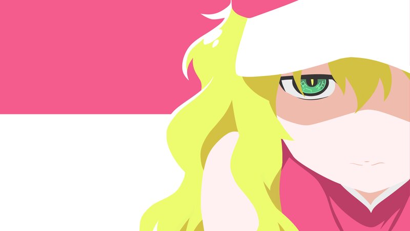 Anime Character with Green Eyes — Pink, Calm
