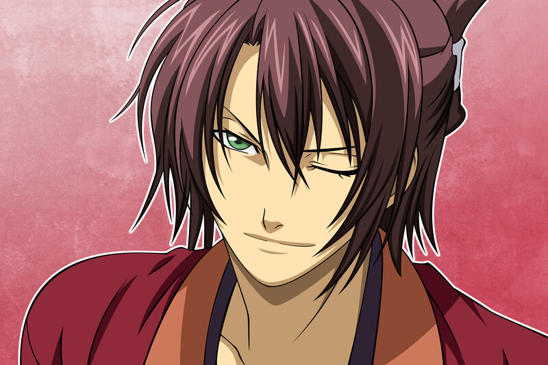Anime Character with Green Eyes — Pink