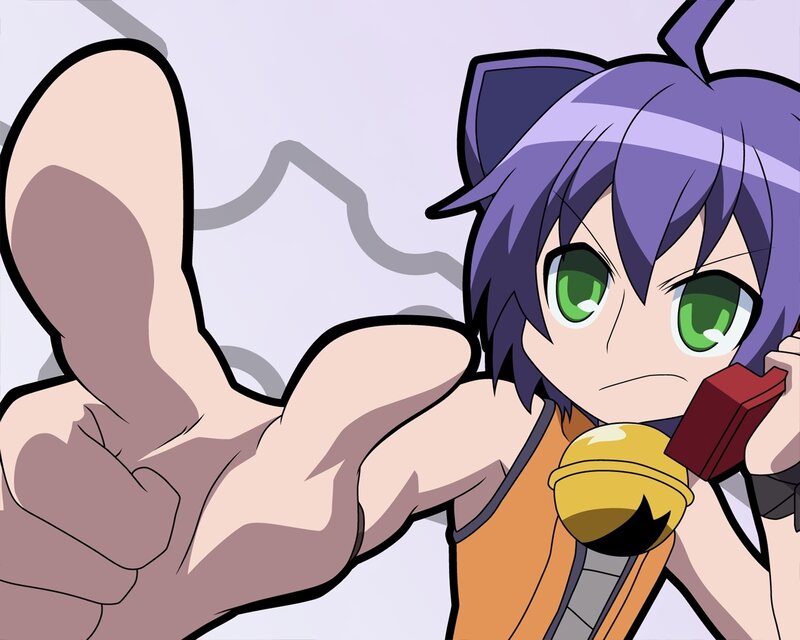 Anime Character with Green Eyes — Purple, Energetic