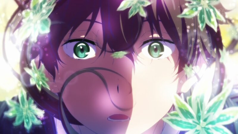 Anime Character with Green Eyes — Purple