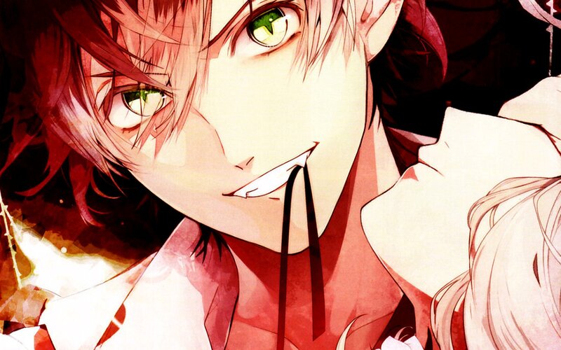 Anime Character with Green Eyes — Red, Dramatic