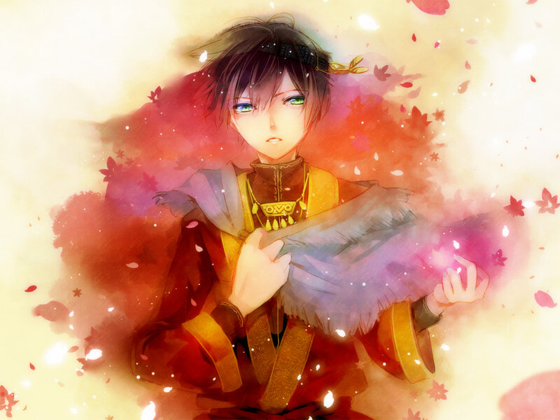 Anime Character with Green Eyes — Red