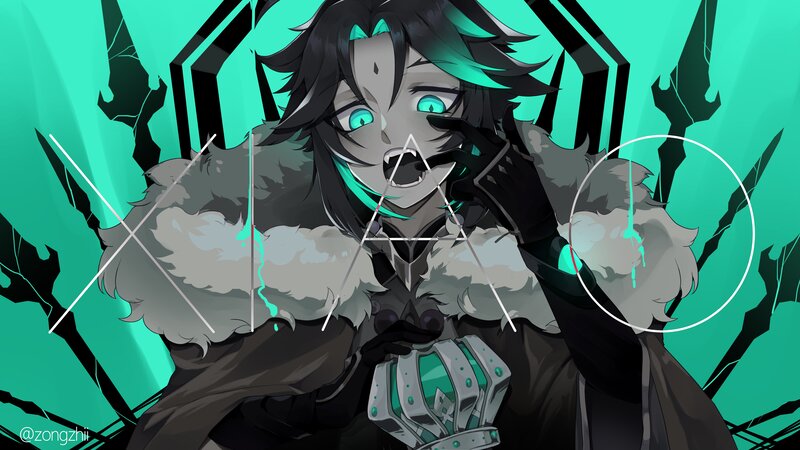 Anime Character with Green Eyes — Teal, Dramatic