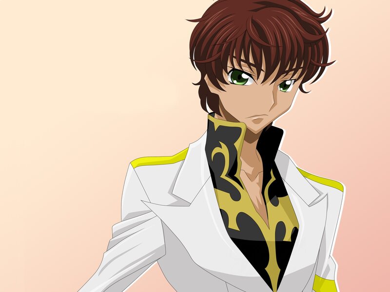 Anime Character with Green Eyes — White, Serious, White Jacket