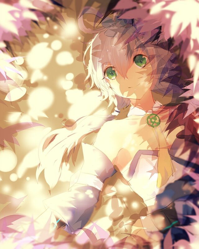 Anime Character with Green Eyes — Yellow, Serene