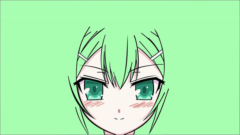 anime character with green hair