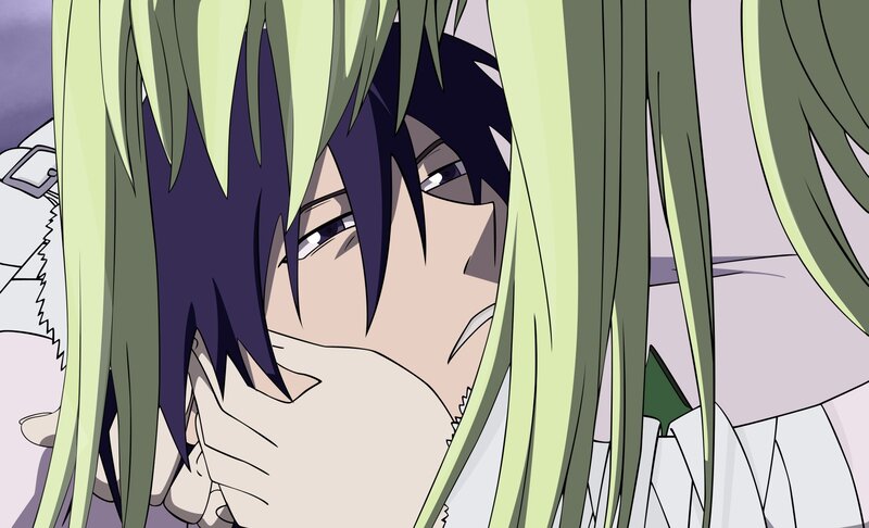 anime character with green hair