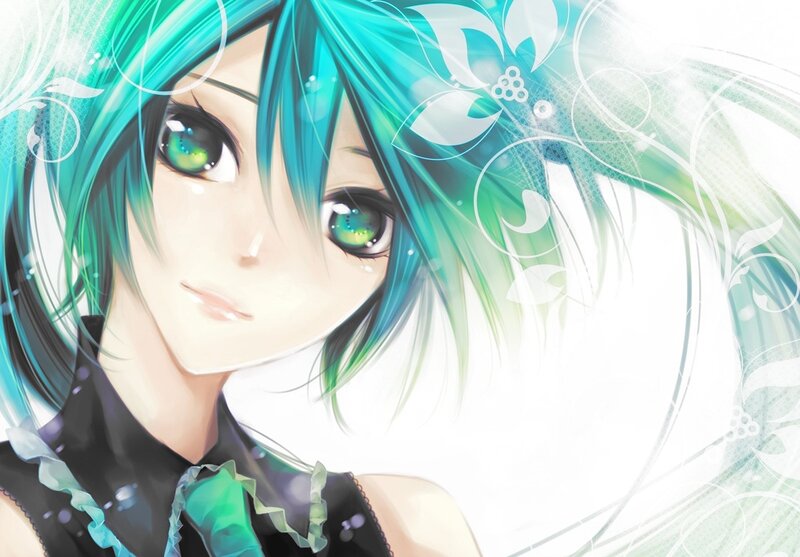 anime character with green hair