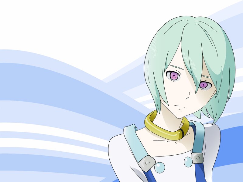 anime character with green hair