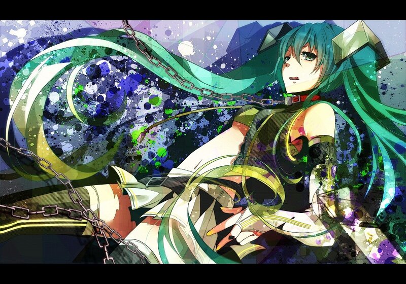 Anime character with green hair
