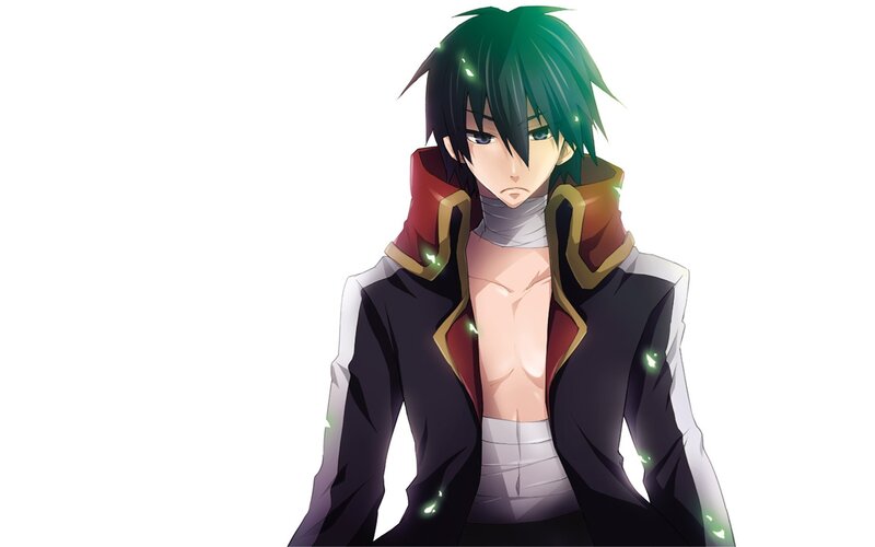 anime character with green hair