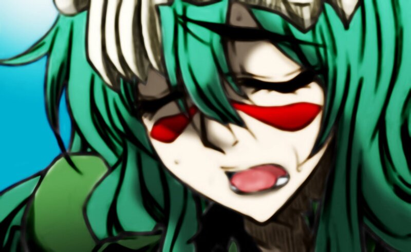 anime character with green hair