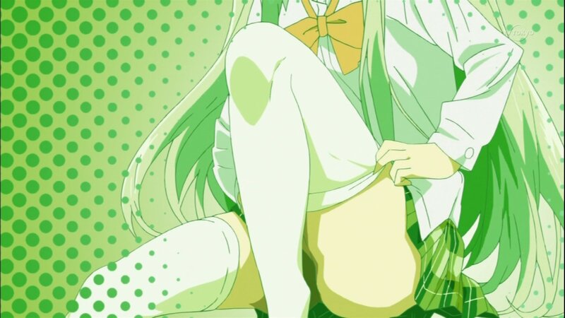 anime character with green hair