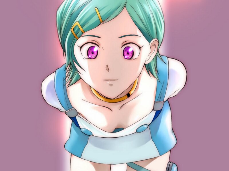 anime character with green hair