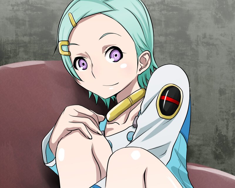 anime character with green hair