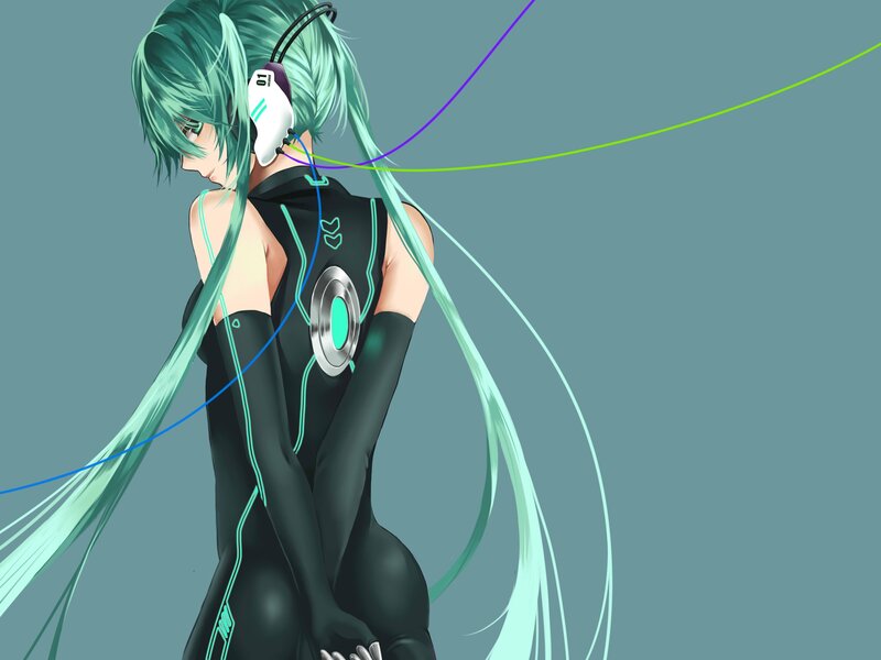 anime character with green hair