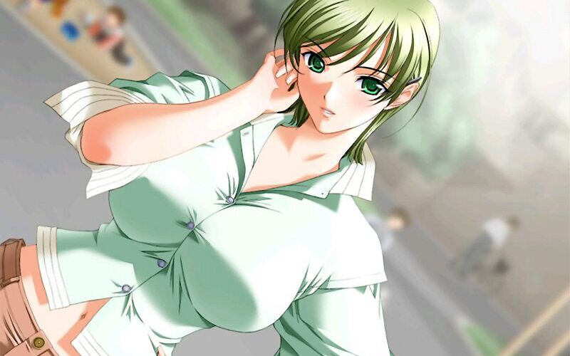 anime character with green hair