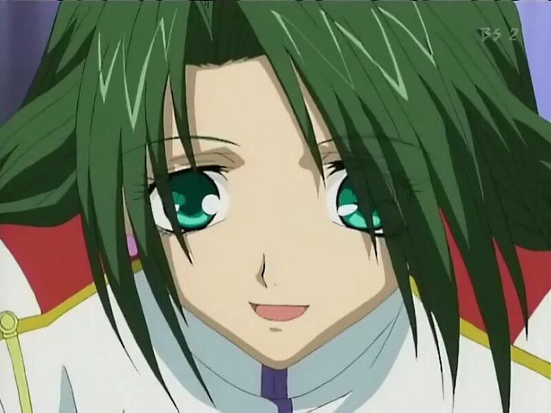 anime character with green hair