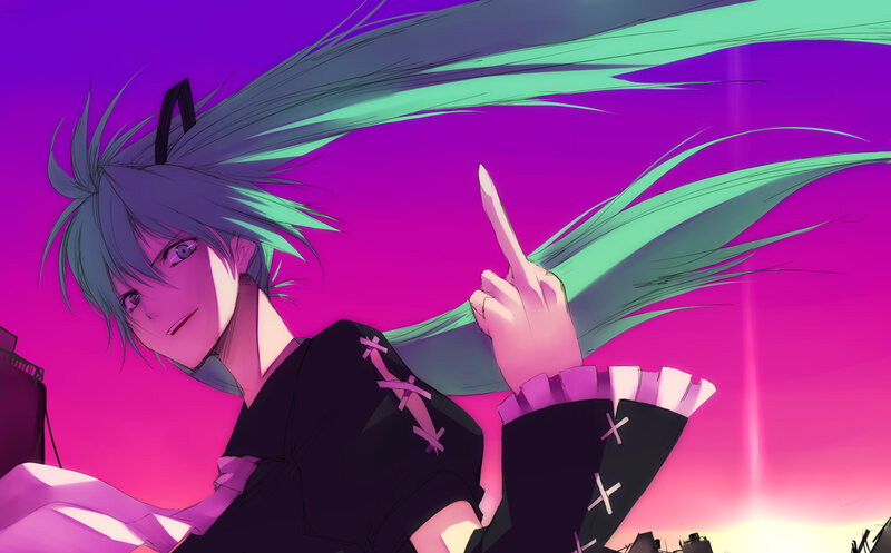 anime character with green hair