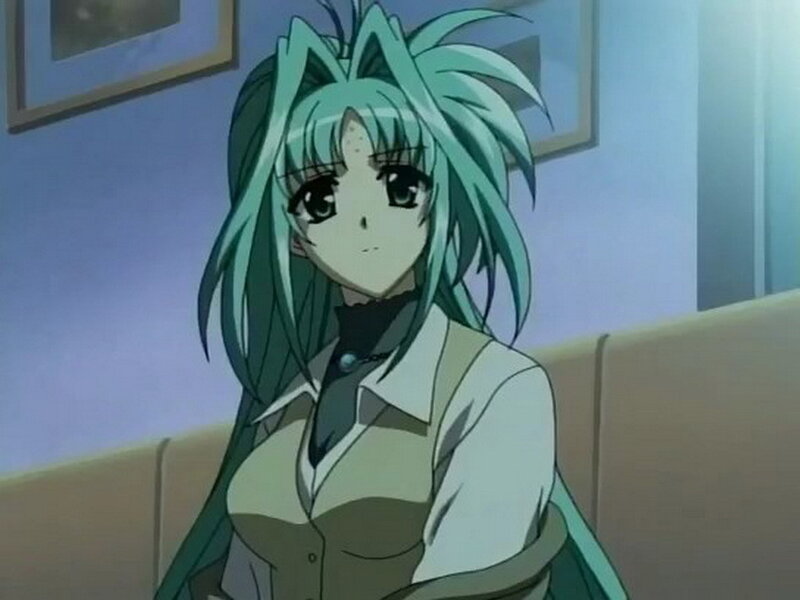 anime character with green hair