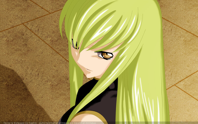 anime character with green hair