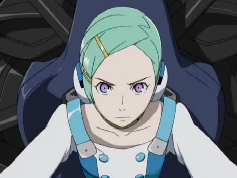 anime character with green hair