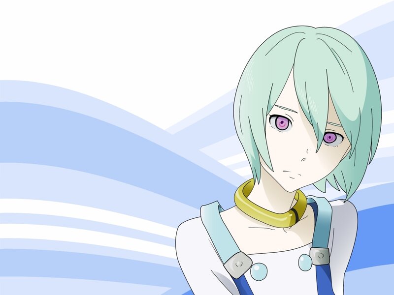 anime character with green hair