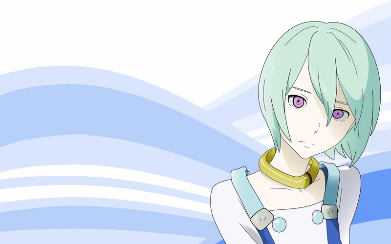 anime character with green hair