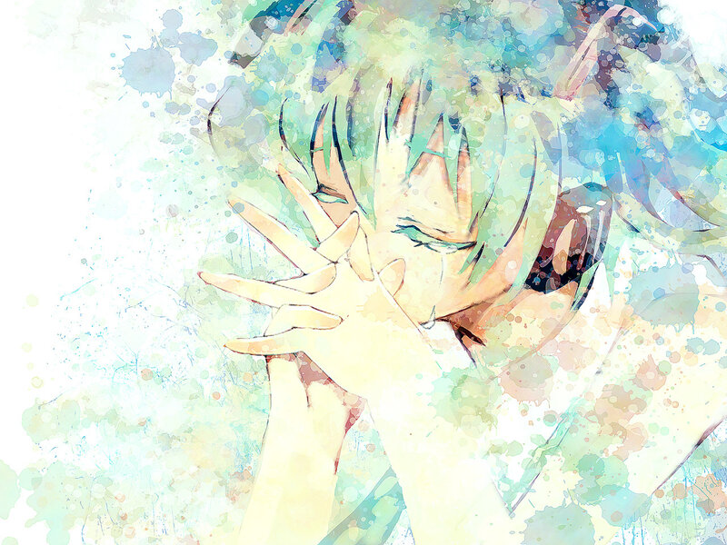 anime character with green hair
