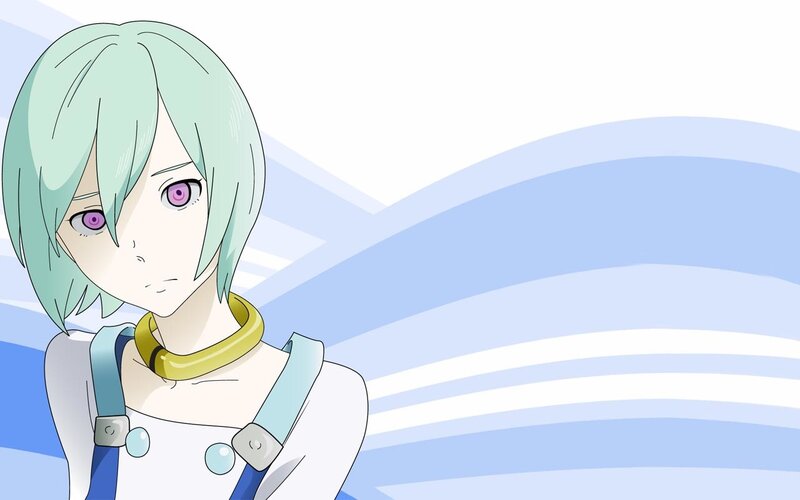 anime character with green hair