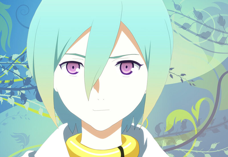 anime character with green hair