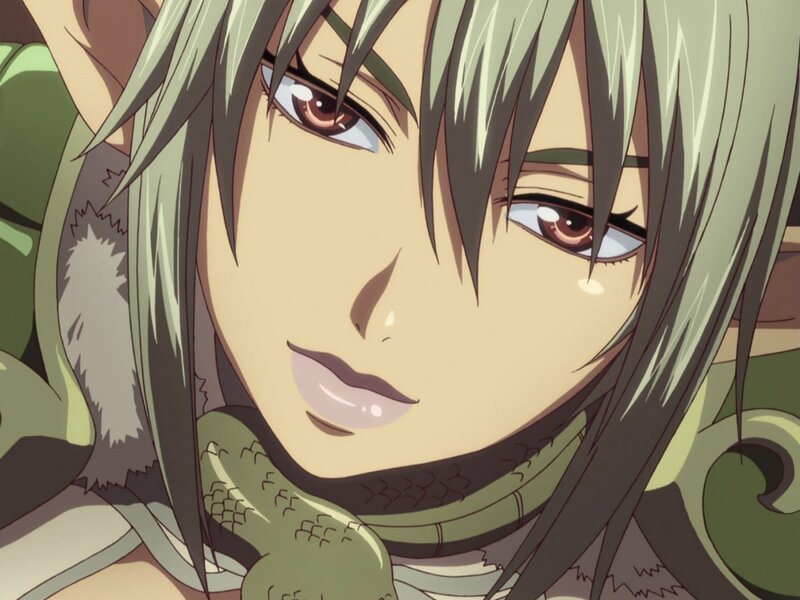 anime character with green hair