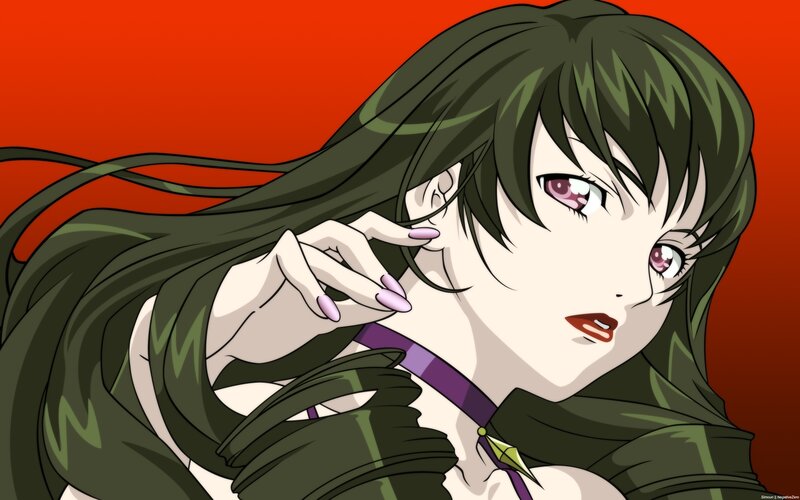 anime character with green hair