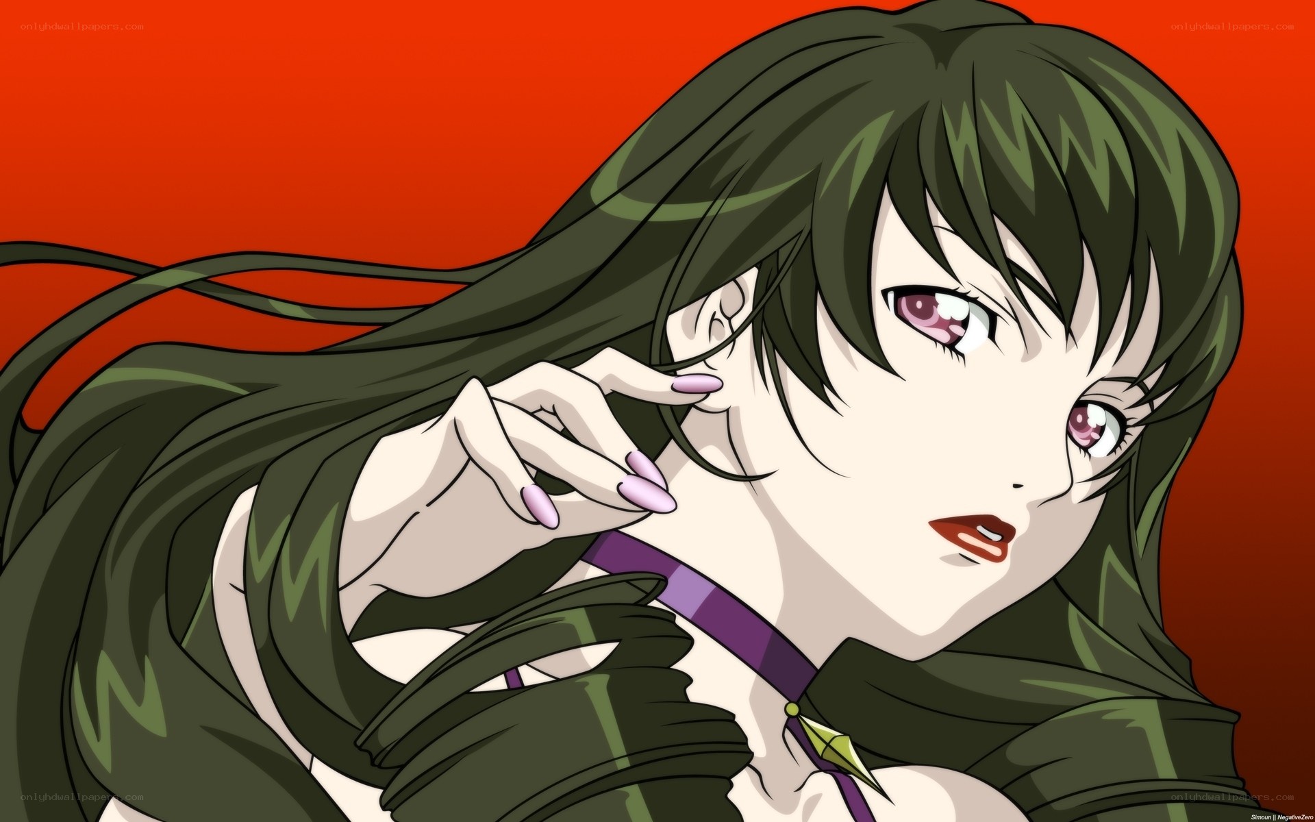 anime character with green hair