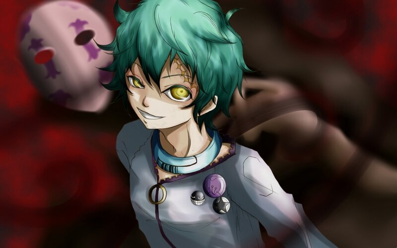 anime character with green hair