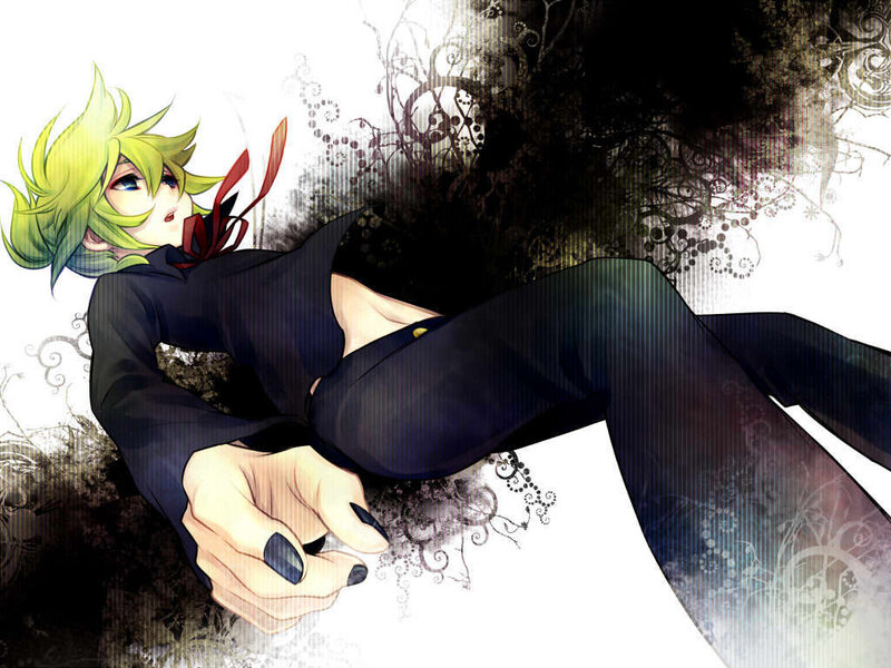 Anime character with green hair